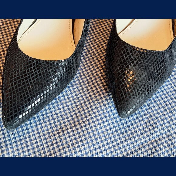 New Anne Klein Sling Back Black Leather Shoes - Picture 6 of 6